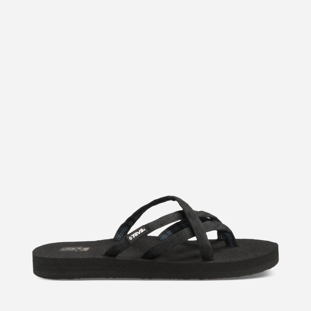 Teva Olowahu Flip Flops Dame Svarte | 71WFJUTEG